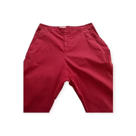 Nili Lotan Paris Drop Crotch Cropped Pants, ‎ Size 10, Red - Picture 7 of 12